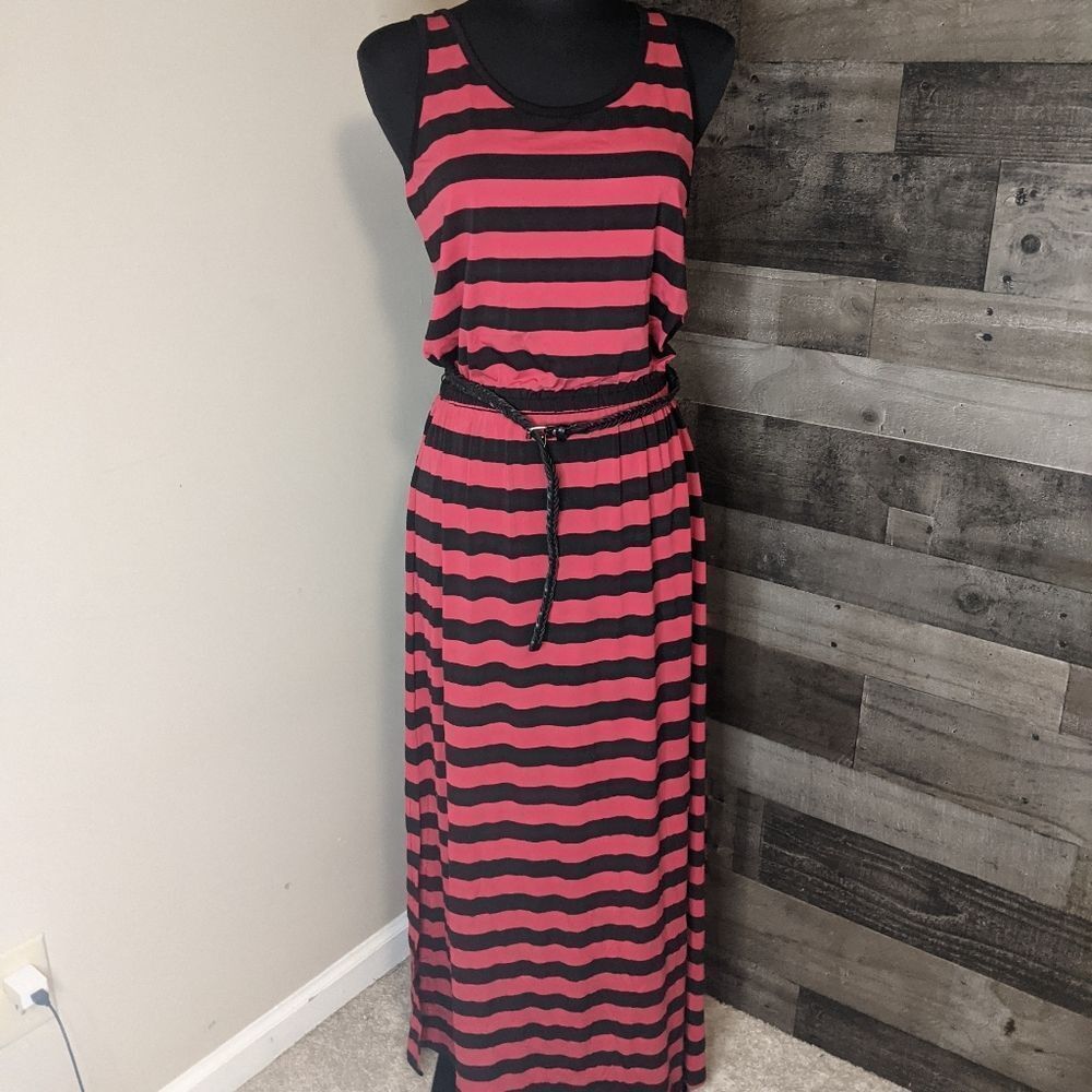 Pink and Black Maxi Dress S